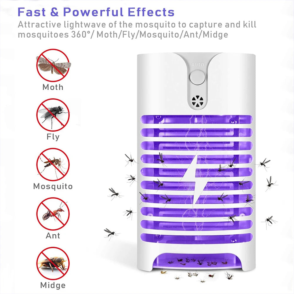 Electric Mosquito Lamp Anti Fly Moth Bug Insect Trap Lamp No Radiation Pest Kill EU/US/UK Plug