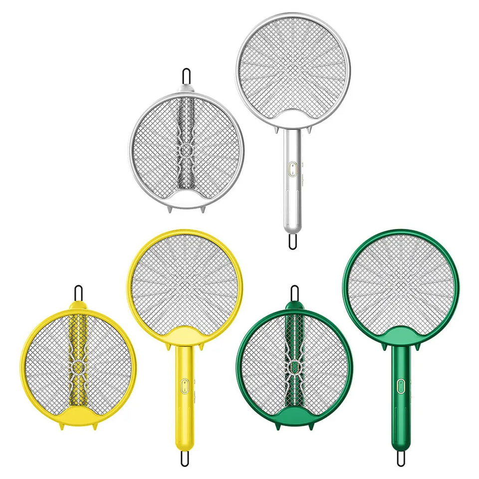 3 in 1 Electric Mosquito Racket USB Charging Mosquito Killer Lamp Foldable Fly Swatter Bug Zapper Trap Mosquito Repellent Lamp