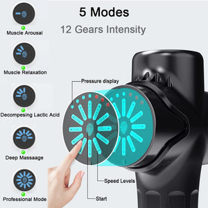 24V Professional Massage Gun Electric 15Head High Frequency Percussion Fascia Gun Deep Tissue Muscle Neck Body Relax Fitness